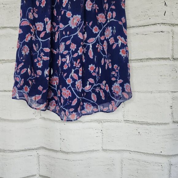 Rebecca Taylor Sleeveless Flowy Blouse Womens Size 2 Mock Neck Silk Top Lined - Picture 4 of 14